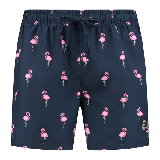 Flamingo, Blau, Badehose für Herren