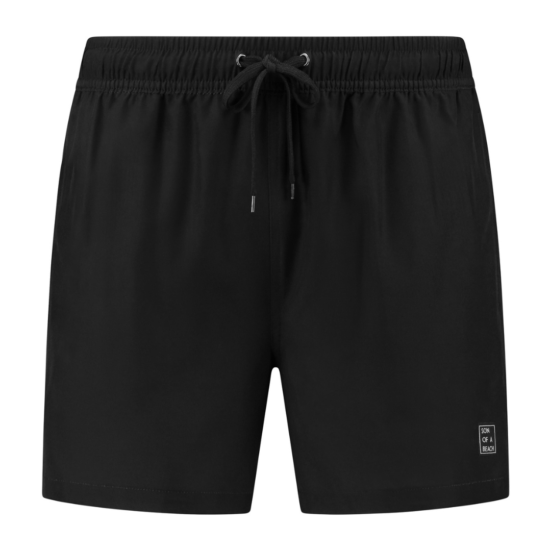 Solid, Schwarz, Badeshorts für Jungen