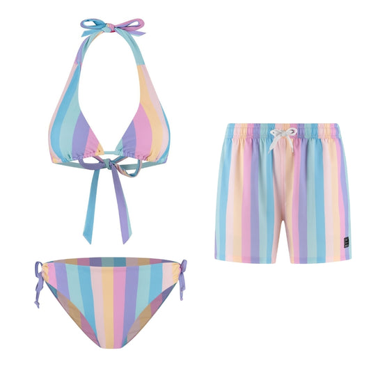 Regenbogen, Mutter und Sohn Bikini/Badehose