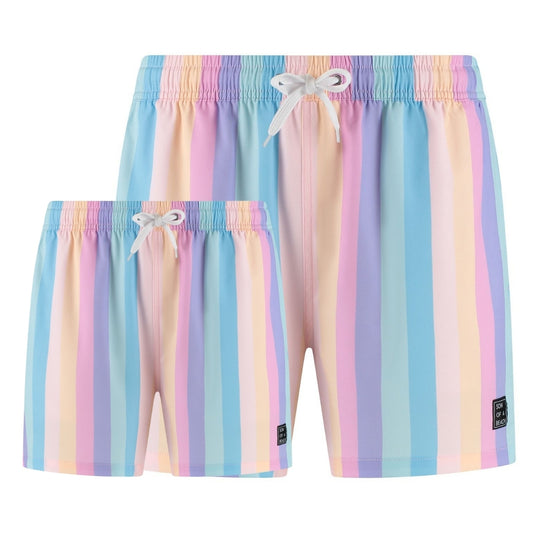 Regenbogen, Vater und Sohn Badehose