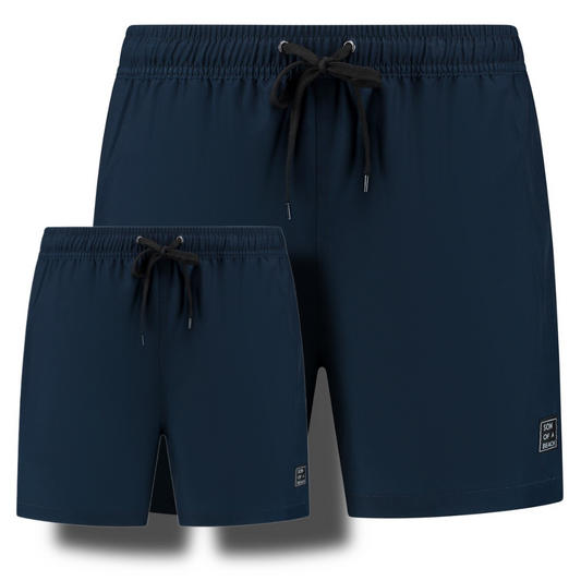 Solid, Blau, Vater und Sohn Badehose