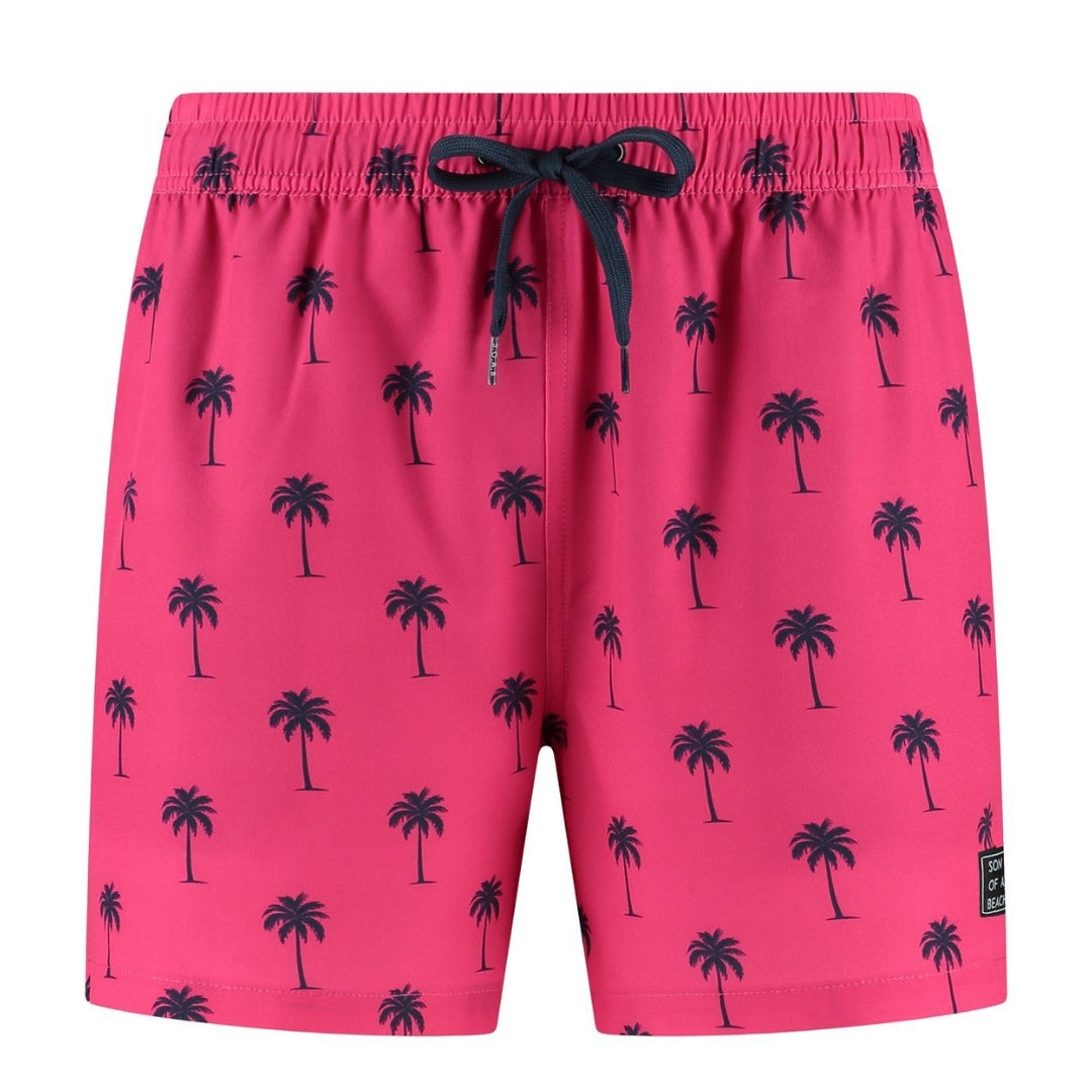 Palme, Rosa, Mutter und Sohn Bikini/Badehose