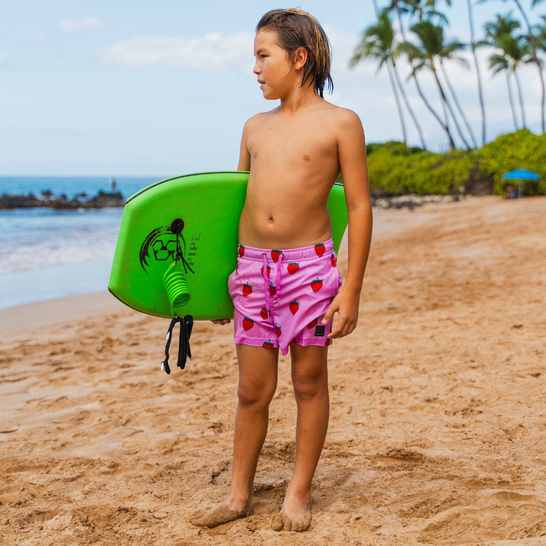 Erdbeere, Vater und Sohn Badehose