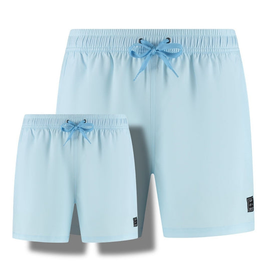 Solid, Hellblaue, Vater und Sohn Badehose