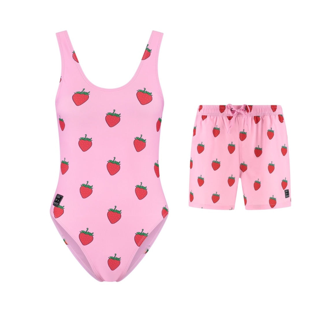 Strawberry, Mutter und Sohn Badeanzug/Badehose