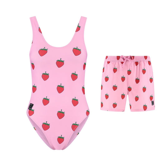 Strawberry, Mutter und Sohn Badeanzug/Badehose